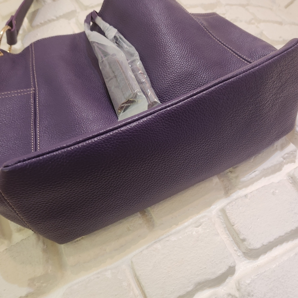 Laggo NWOT Large Purple Leather Julia Shoulder Hobo Purse - Picture 4 of 13